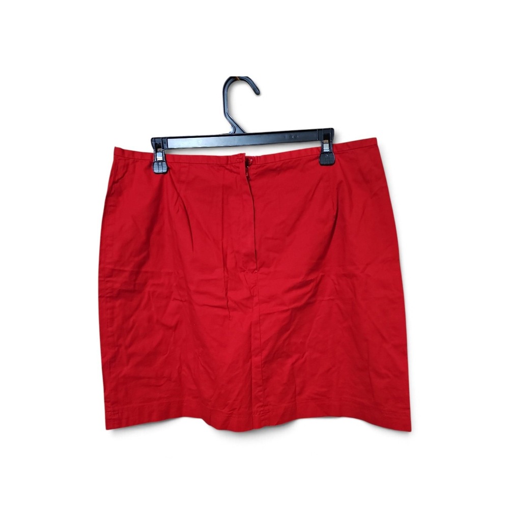 Willie Smith Red Cotton Blend Stretch Pencil Skirt Women's Plus Size 16W